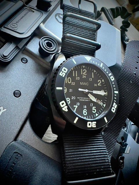 MWC "Depthmaster" Military Divers Watch – 100ATM / 3,280ft / 1000m Water Resistant, PVD Stainless Steel Case with Helium Valve (Quartz)
