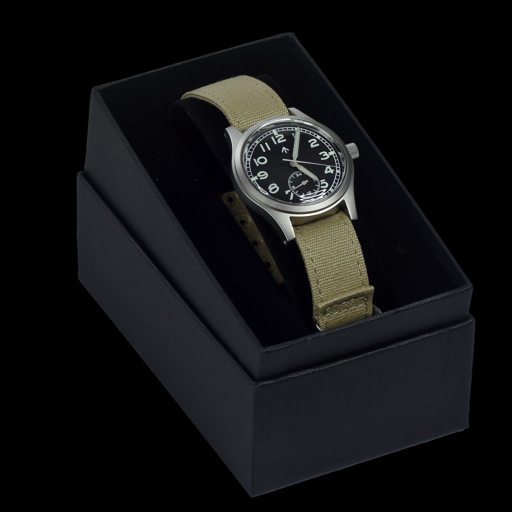 MWC 1940s/1950s "Dirty Dozen" Pattern General Service Watch with a 31 Jewel Swiss Sellita SW260 Automatic Movement and a Domed Vintage Box Sapphire Crystal