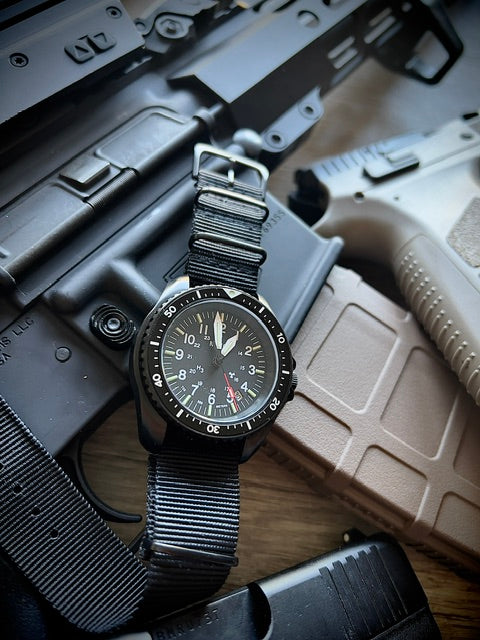 MWC Automatic Black PVD Military Divers Watch - Tritium / GTLS Illumination and Sapphire Crystal