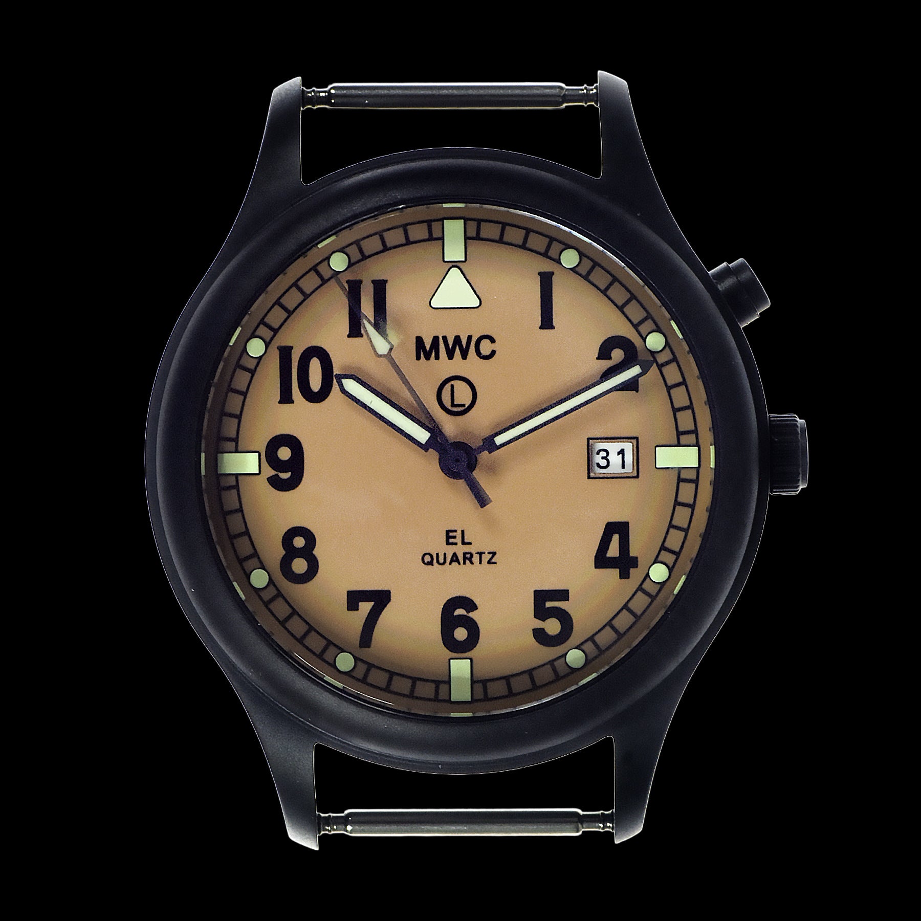 MWC G10EL Black PVD Steel General Service Watch with Electroluminescent (EL) Backlit Dial
