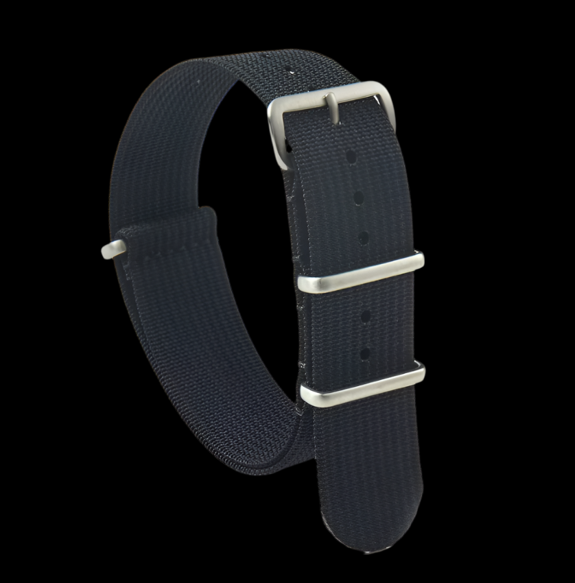 22mm Ribbed Black NATO Military Watch Strap