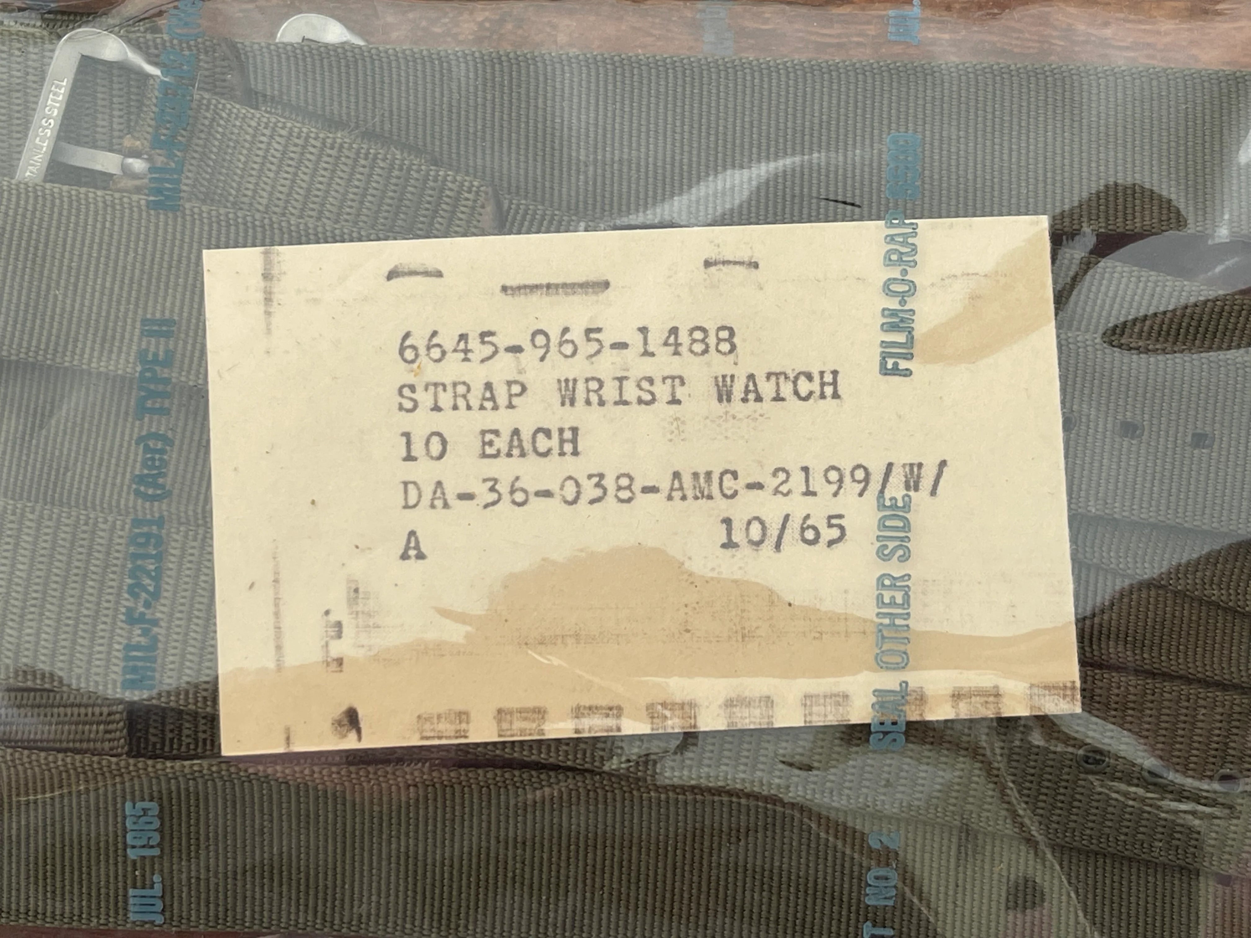 1965 Pattern Khaki U.S Vietnam War Pattern 20mm Nylon Webbing Military Watch Strap