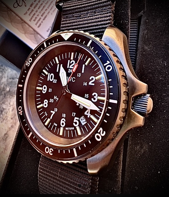 MWC Automatic Black PVD Military Divers Watch - Tritium / GTLS Illumination and Sapphire Crystal