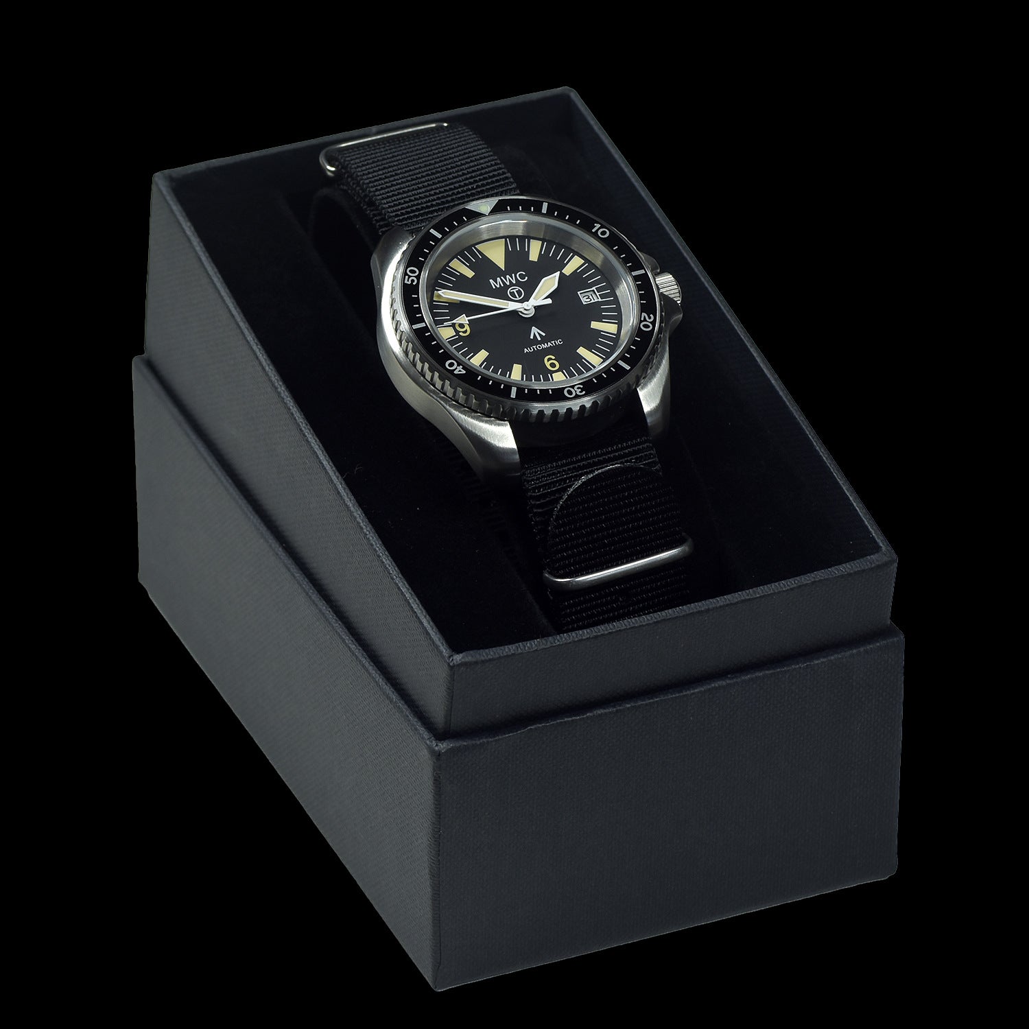 MWC 1999-2001 Pattern Automatic Military Divers Watch - Retro Luminous Paint, Sapphire Crystal, 60 Hour Power Reserve