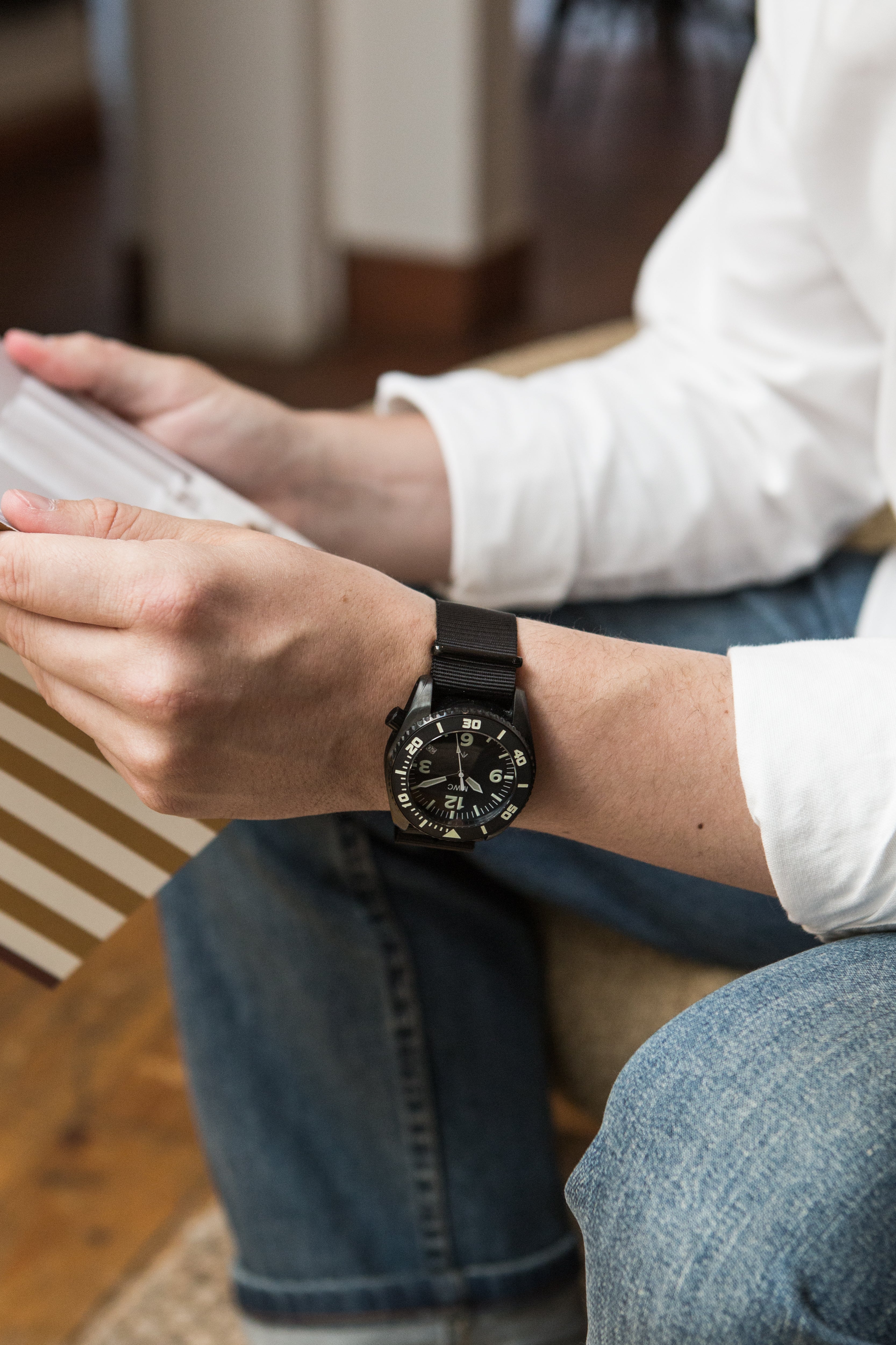 MWC "Depthmaster" 100atm / 3,280ft / 1000m Water Resistant Military Divers Watch in PVD Stainless Steel Case with Helium Valve (Automatic)