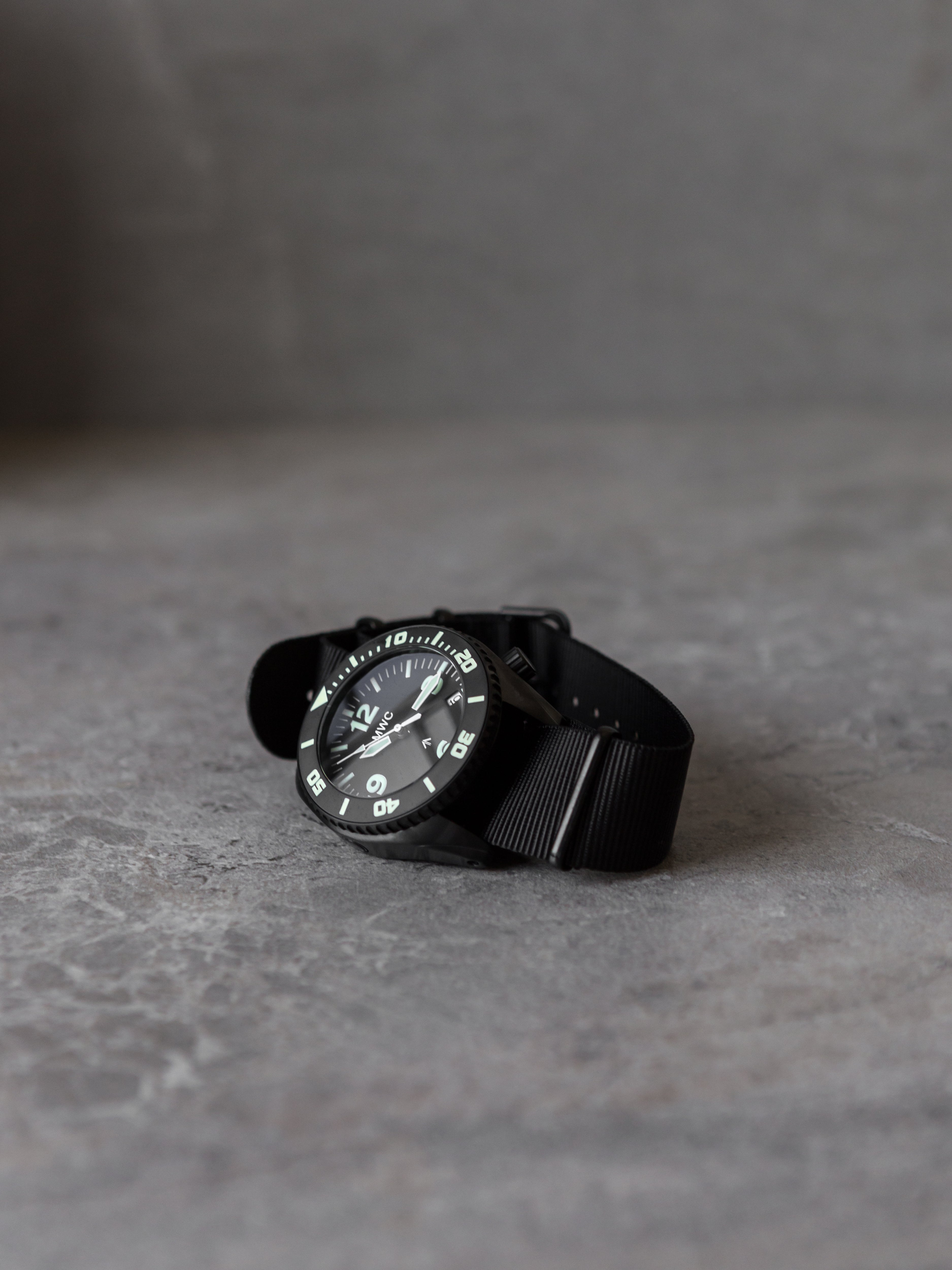 MWC "Depthmaster" 100atm / 3,280ft / 1000m Water Resistant Military Divers Watch in PVD Stainless Steel Case with Helium Valve (Quartz)