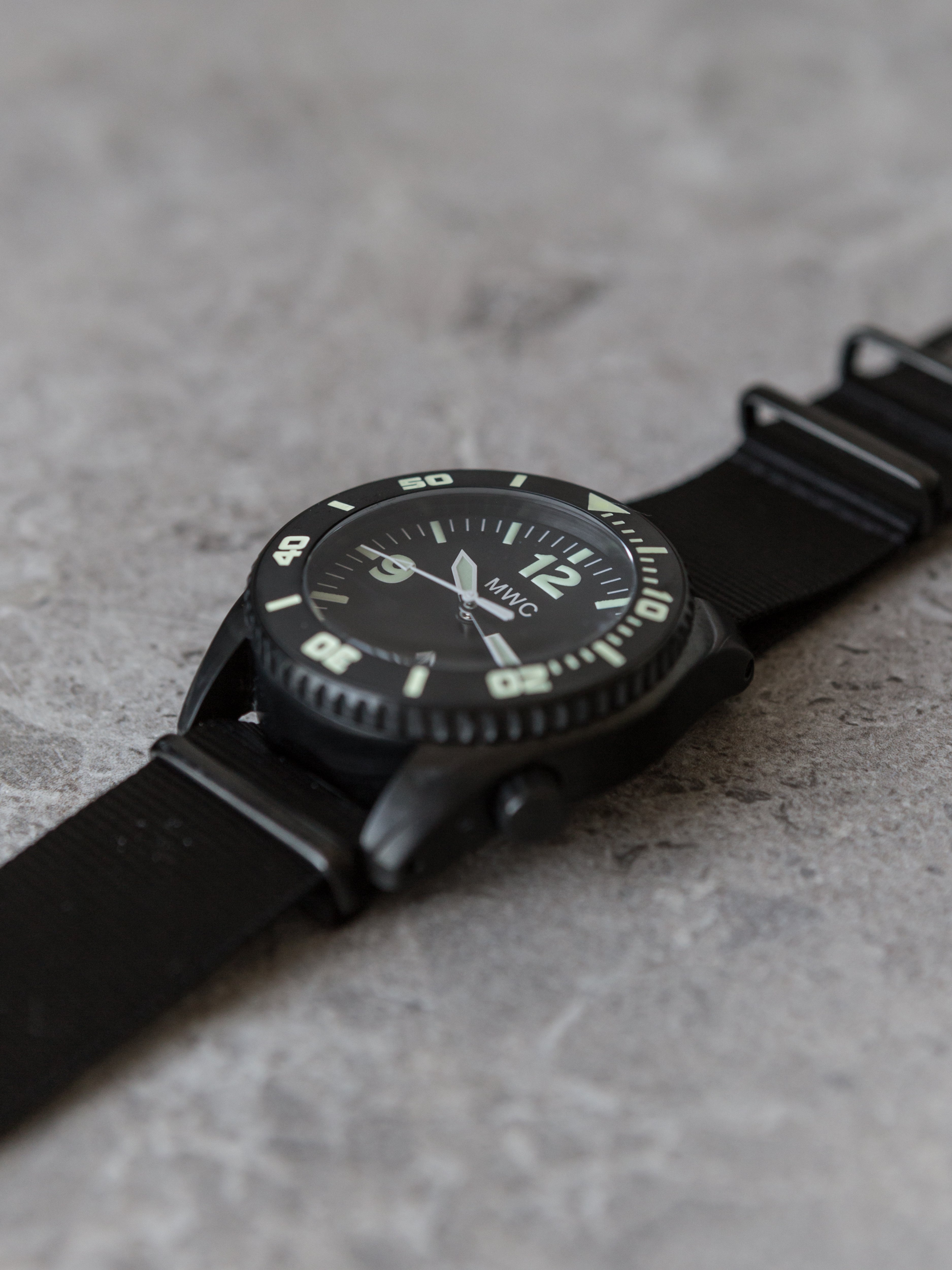 MWC "Depthmaster" 100atm / 3,280ft / 1000m Water Resistant Military Divers Watch in PVD Stainless Steel Case with Helium Valve (Quartz)