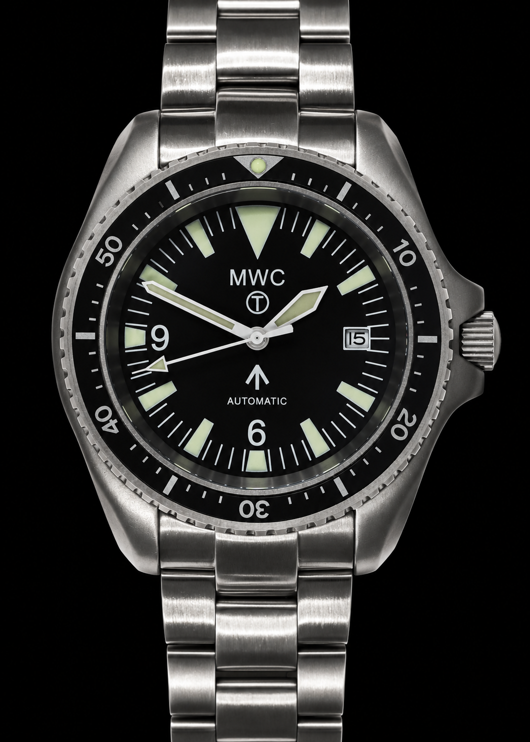 MWC 1999-2001 Pattern Automatic Military Divers Watch with Sapphire Crystal and 41 Hour Power Reserve on a Bracelet