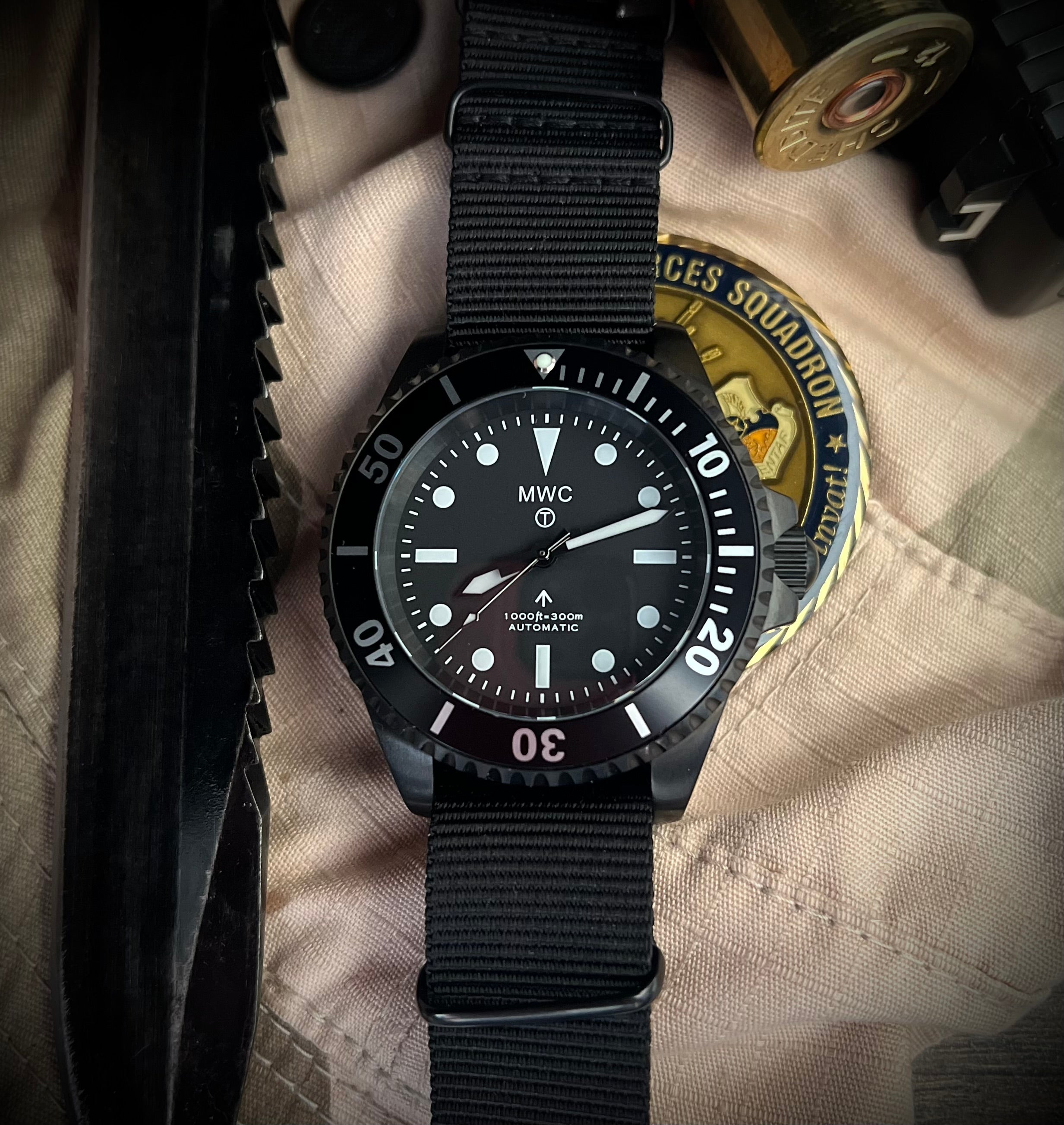 MWC 24 Jewel 300m Automatic Military Divers Watch with Tritium GTLS Tubes for Enhanced Nighttime Performance
