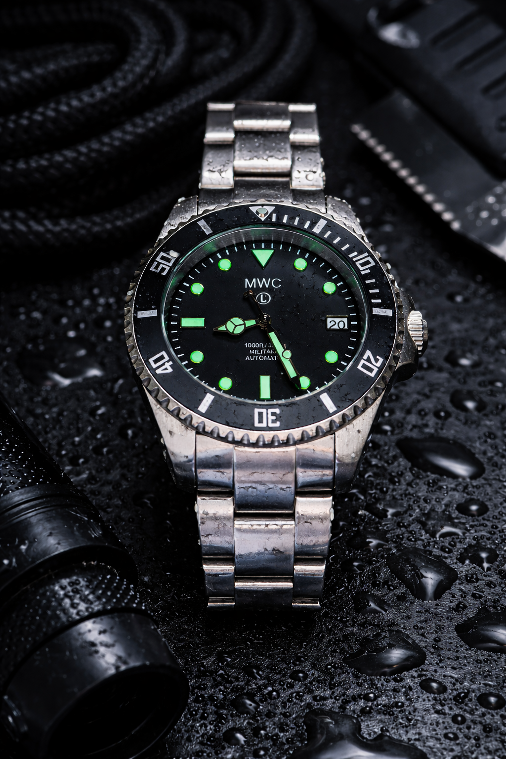 MWC Professional Military Diver 300m – Swiss Sellita SW200 Automatic, Sapphire Crystal, Ceramic Bezel & Steel Bracelet