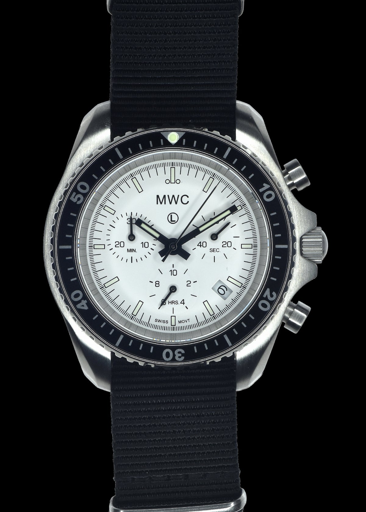 MWC NATO Pattern Stainless Steel Military Pilots Chronograph with Sapp