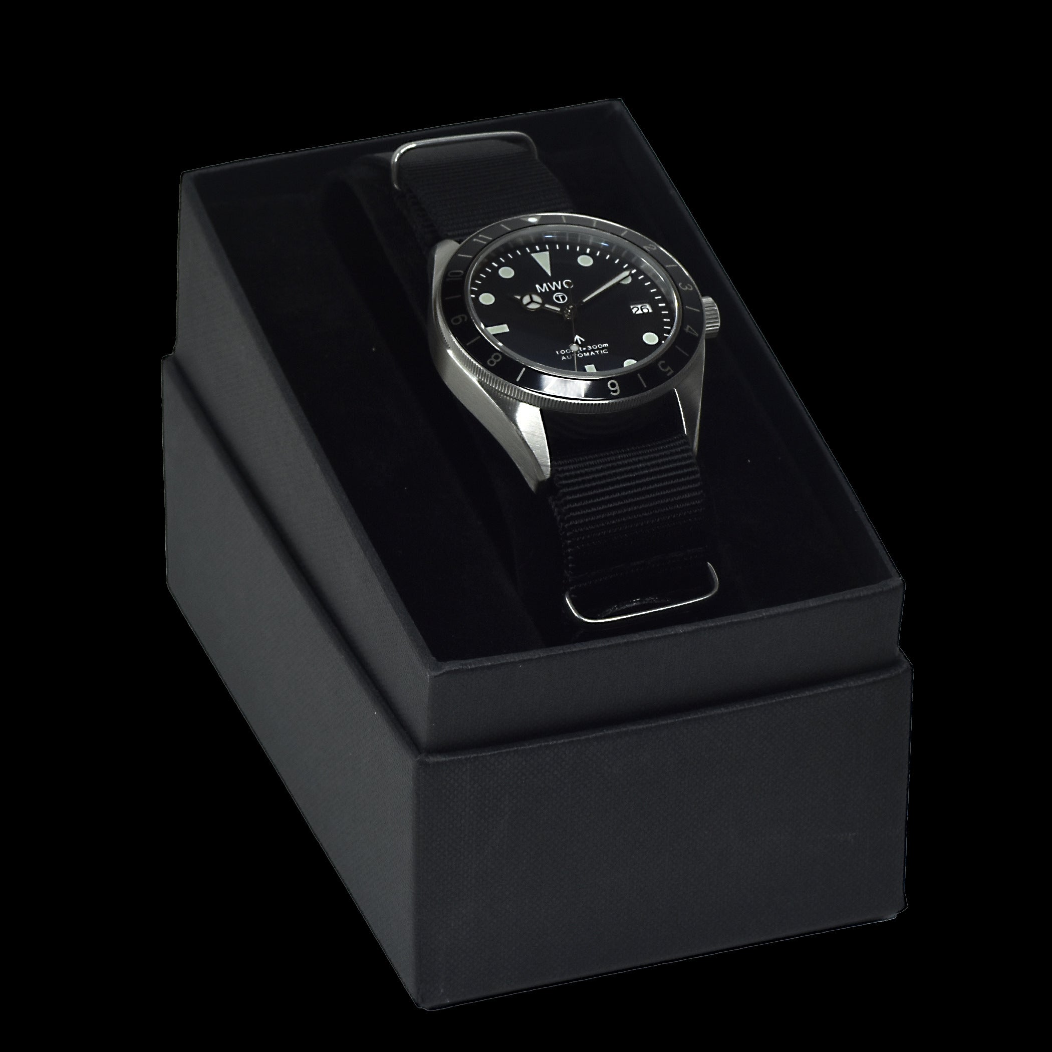 MWC Classic 1960s Pattern Automatic Dual Time Zone Divers Pattern Watch with Luminova and Sapphire Crystal